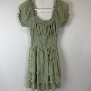 Hollister Olive Ruffled Dress
